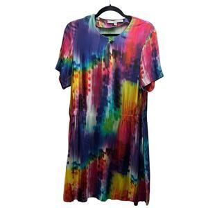 & Other Stories Multicolor Watercolor Tie-Dye Dress